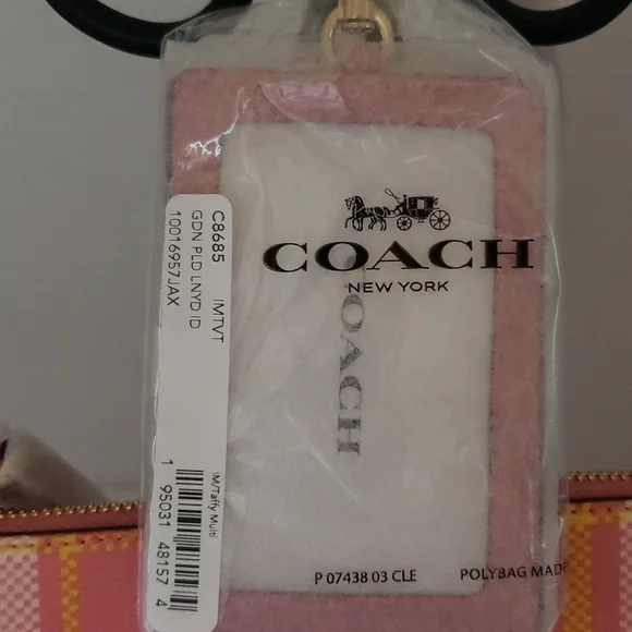 CoachNWT 3 Piece Set Garden Plaid